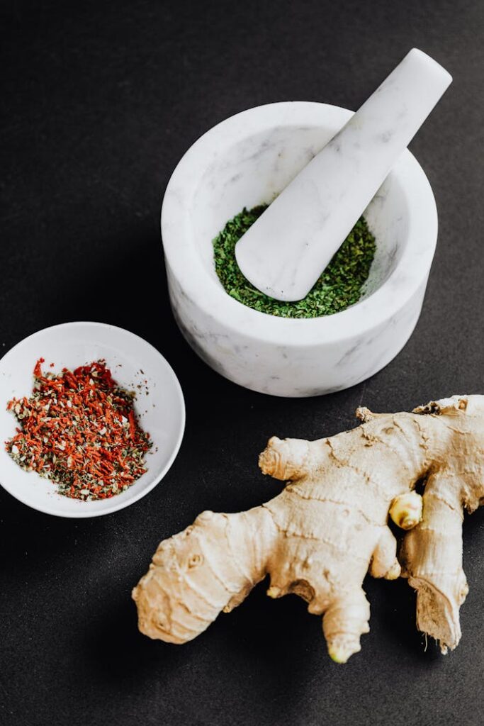 Close-Up Shot of Spices and Ginger 